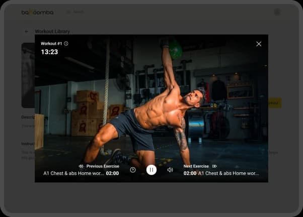 Fitness Portal User Panel Video Screen