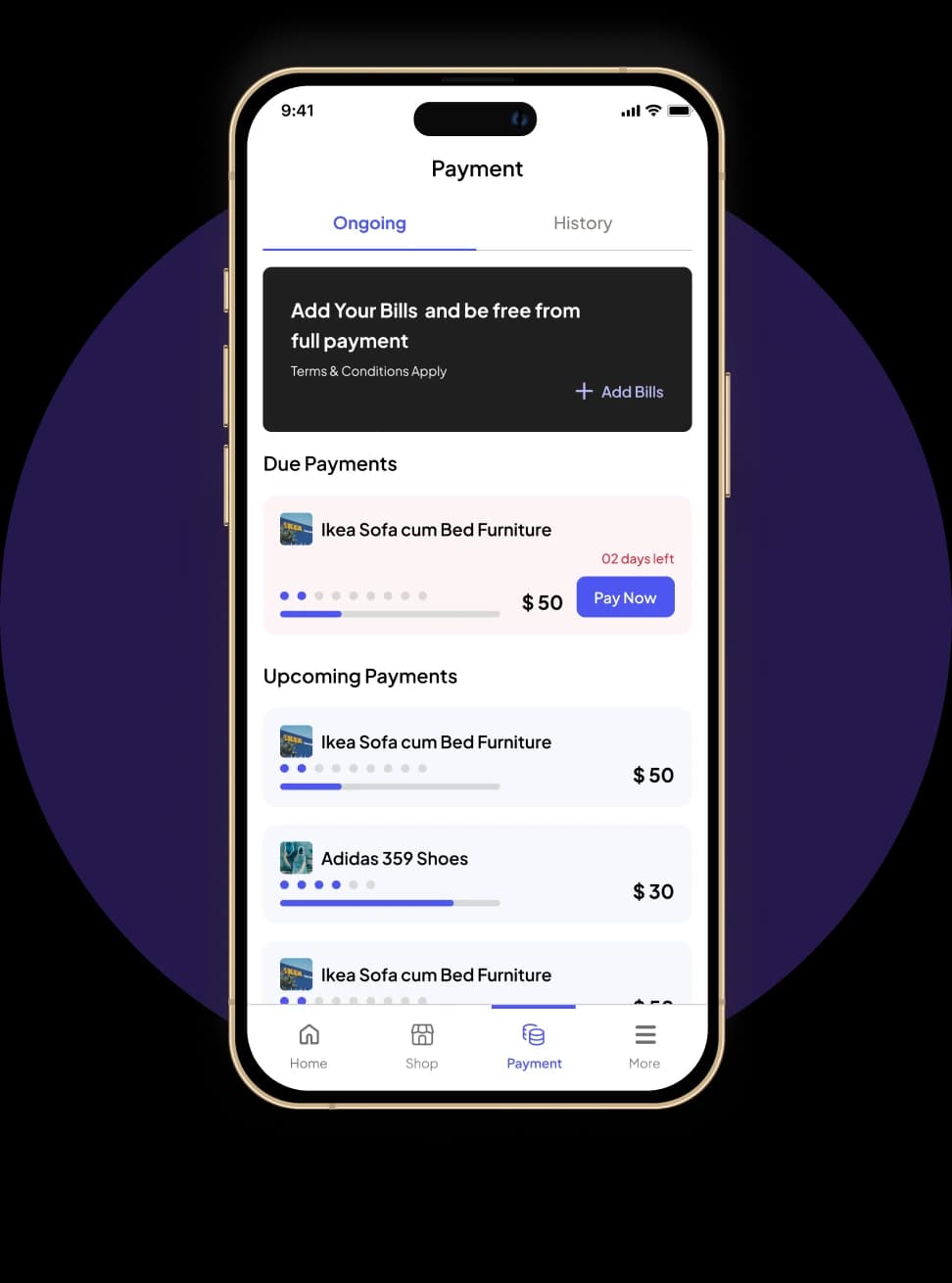 SolGuruz FlexiPe Online App UI Design Payment Screen